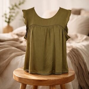 Loft Fashion Olive Green Blouse Extra Lg
